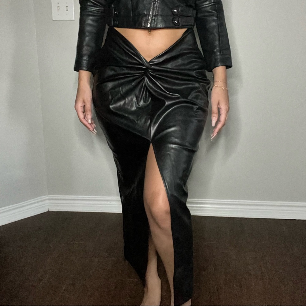 Faux Leather Maxi Skirt